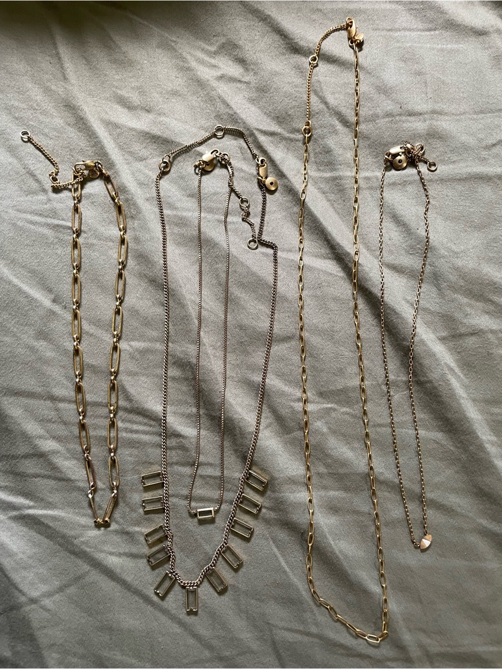 Madewell Bundle of 5 Gold-Tone Layering Necklaces